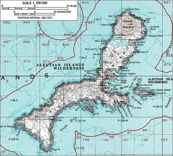 карта острова Киска