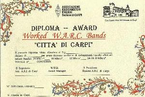 WORKED WARC BANDS "CITTA DI CARPI" AWARD