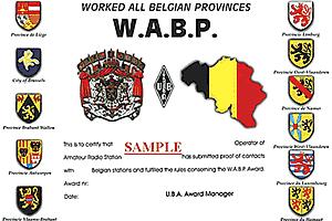WABP (WORKED ALL BELGIAN PROVINCES)