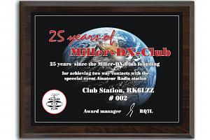 Плакетка "25 Years of Miller-DX-Club"