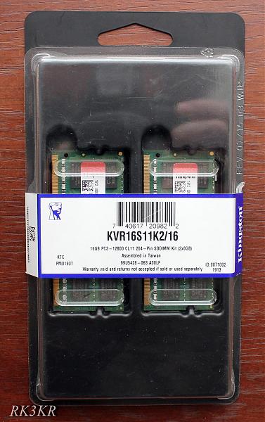 Продам SO-DIMM DDR3 Kingston ValueRAM 16 GB 1600 MHz