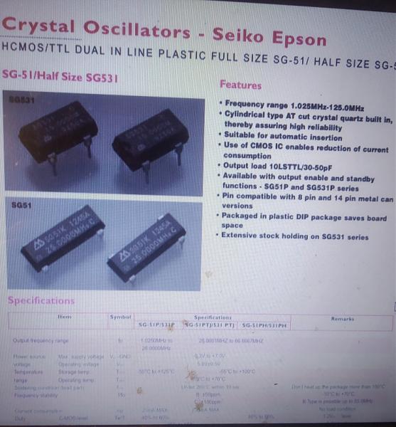 Продам Кварцевый генератор SG-8002,SG-8003,SG-8018 Epson
