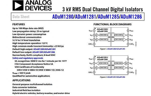 Продам Цифровой изолятор ADUM1281ARZ-RL7, 3кВ, лот 6шт