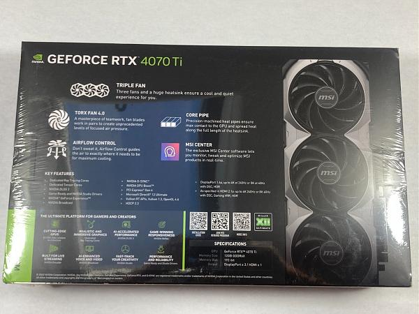 Продам Msi GeForce rtx 4070 ti Ventus 3x oc 12 ГБ gddr6x