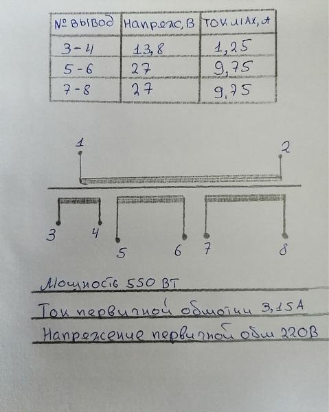 Продам Тороидальный трансформатор для унч 550ватт