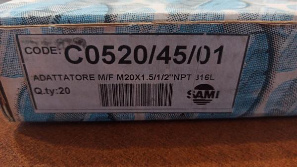 Продам Переходник m/f m20х1.5/1/2" NPT 316L SAMI
