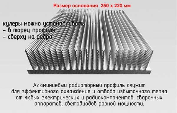 Продам Радиатор алюминиевый АВ9025 220 мм