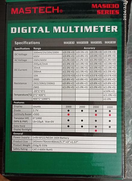 Продам Мультиметр MAS 830L