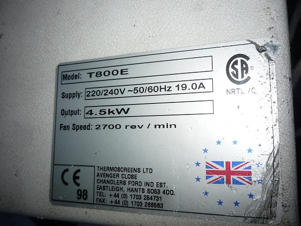 Продам Блок тепловой завесы на 4,5квт х220в, Англия