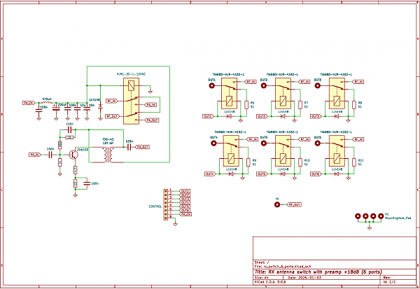 Продам Коммутатор приемных антенн (4 или 6 портов)