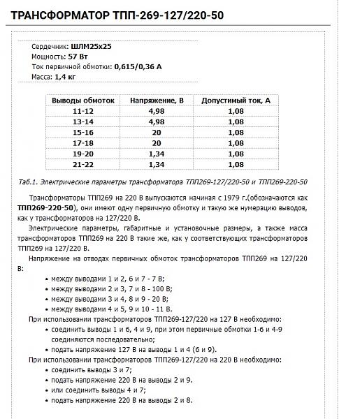 Продам Трансформатор ТПП269-220-50