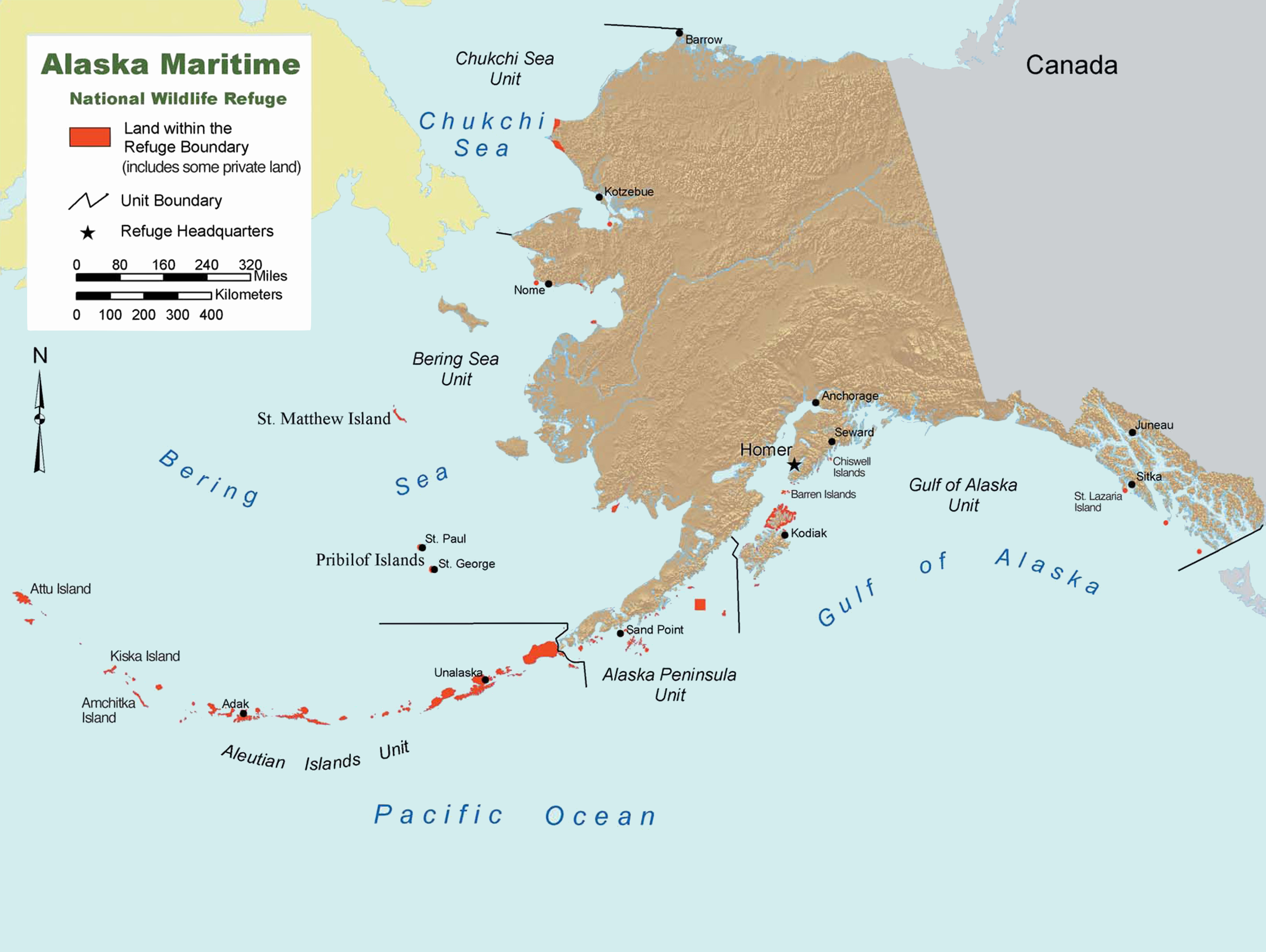 Карта заповедных территорий Аляски