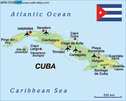 карта островов Кубы