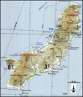 карта Парамушира