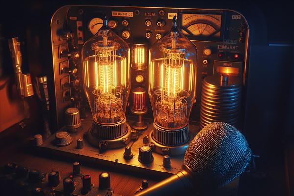 коллаж с радиолампами